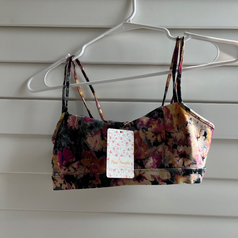NWT Free People Movement Idris Print Sports Bra Floral